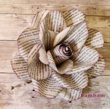 Load image into Gallery viewer, Book Page Paper Flower