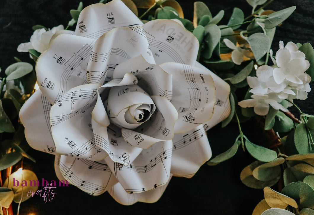 Sheet Music Paper Flower